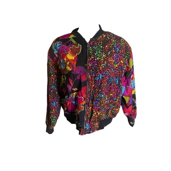 Vintage 80s short circuit Lisa, Frank inspired cheetah print rainbow seq… - Picture 1 of 10